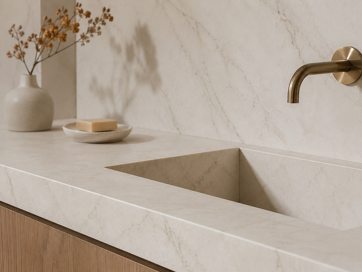 Minimal marble bathroom surface
